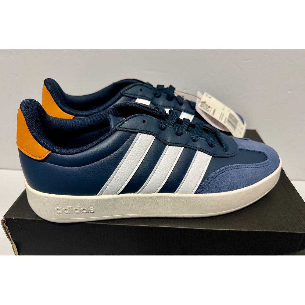 Adidas Barreda Sportswear Mens Navy Blue White Orange Sneakers JI2310